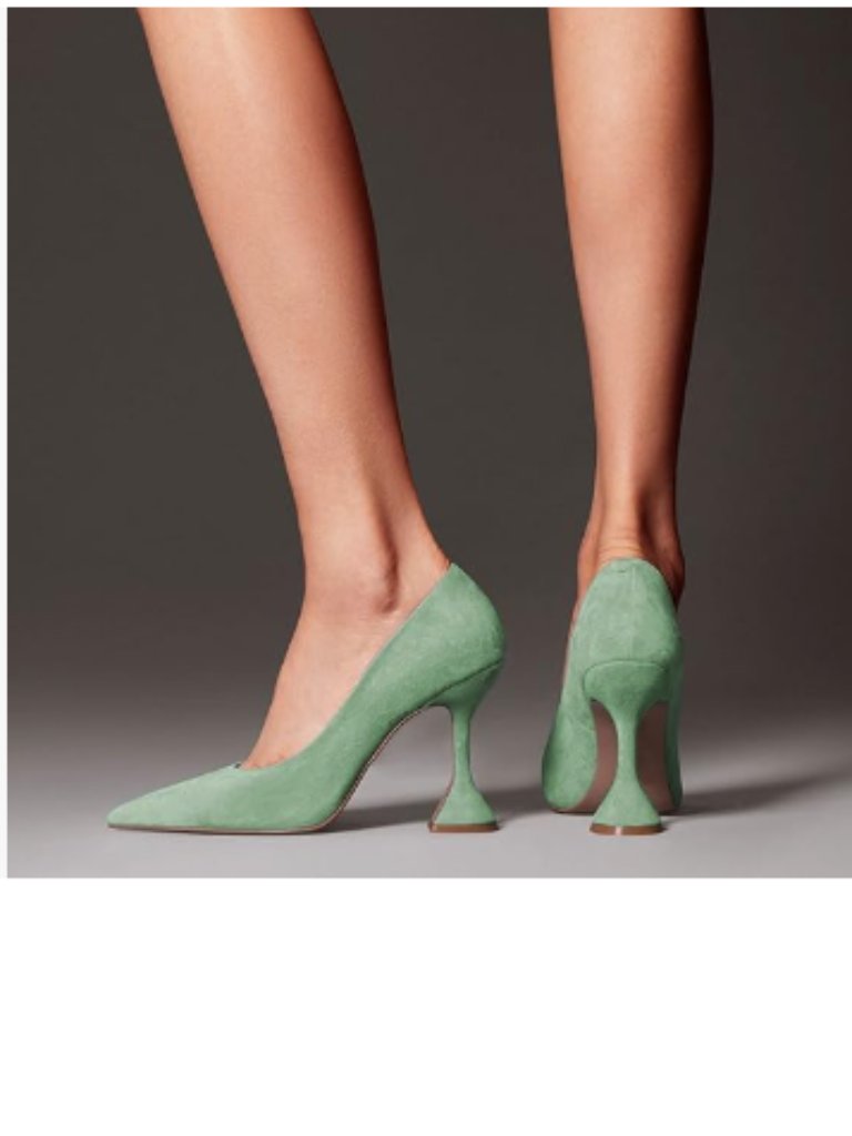 Ydn Dark Seagreen Pointed Toe Slip On Pumps Special High Heel Shoe For Party